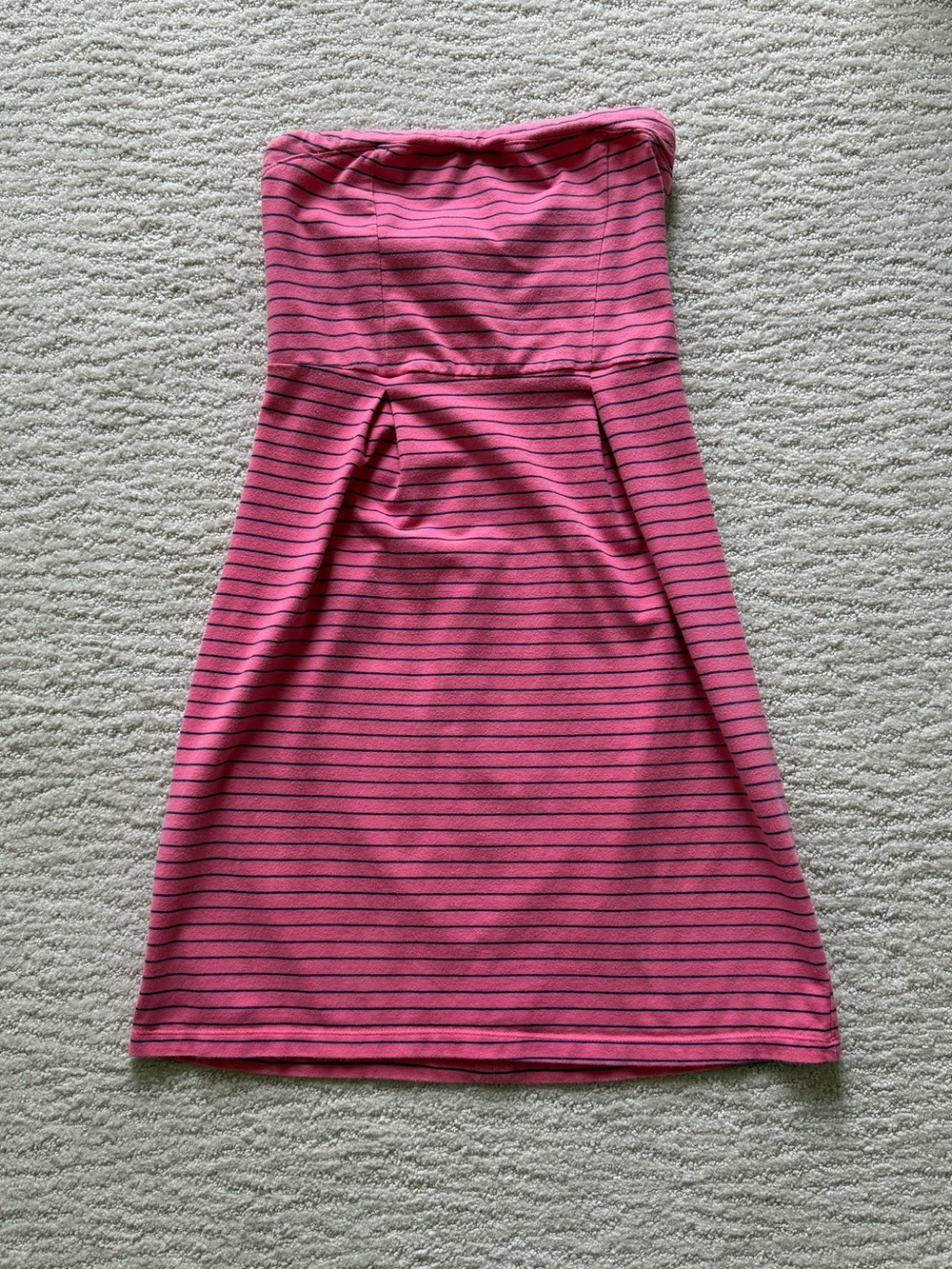 Pink striped strapless midi dress Size XS